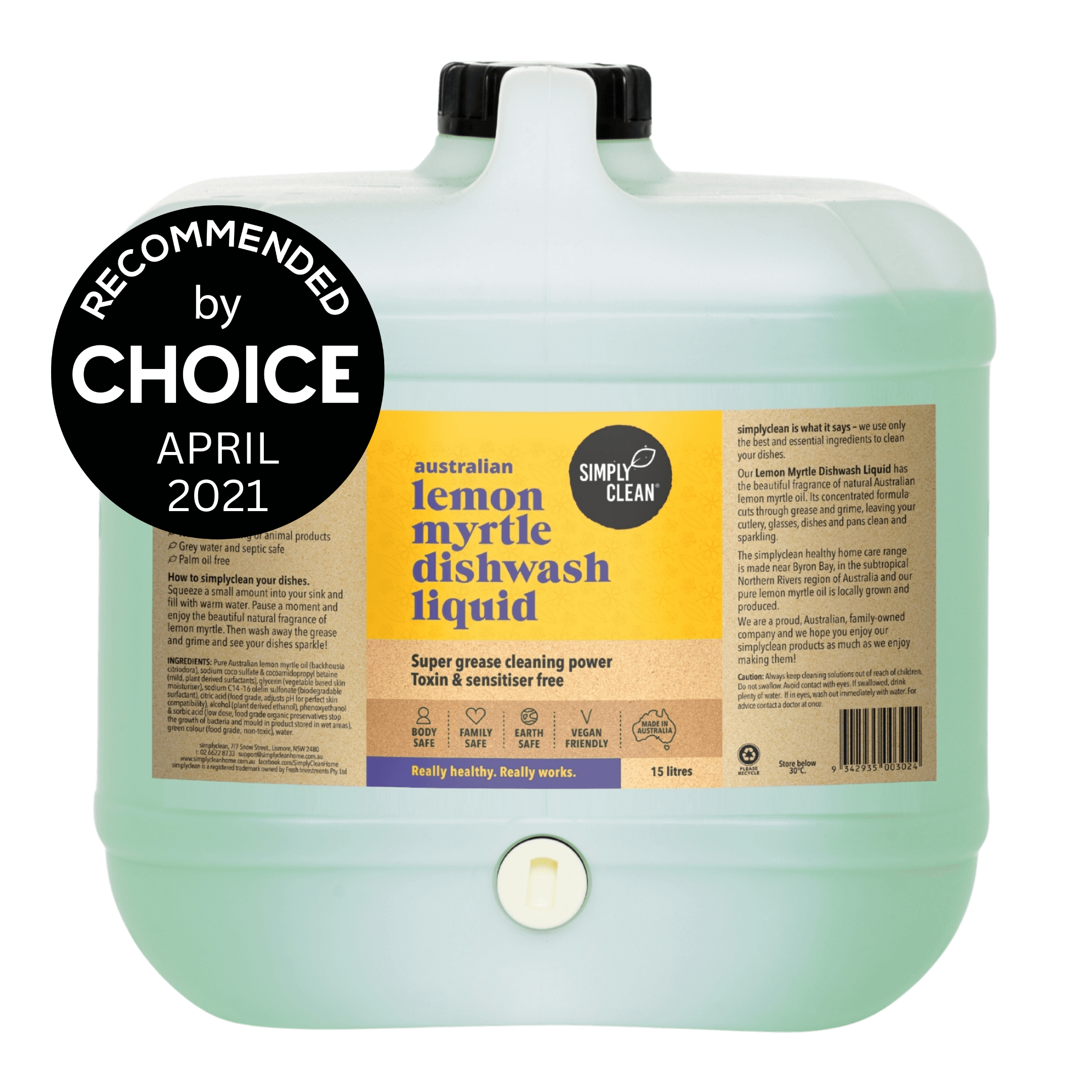 Lemon Myrtle Dishwash Liquid - 1 Litre