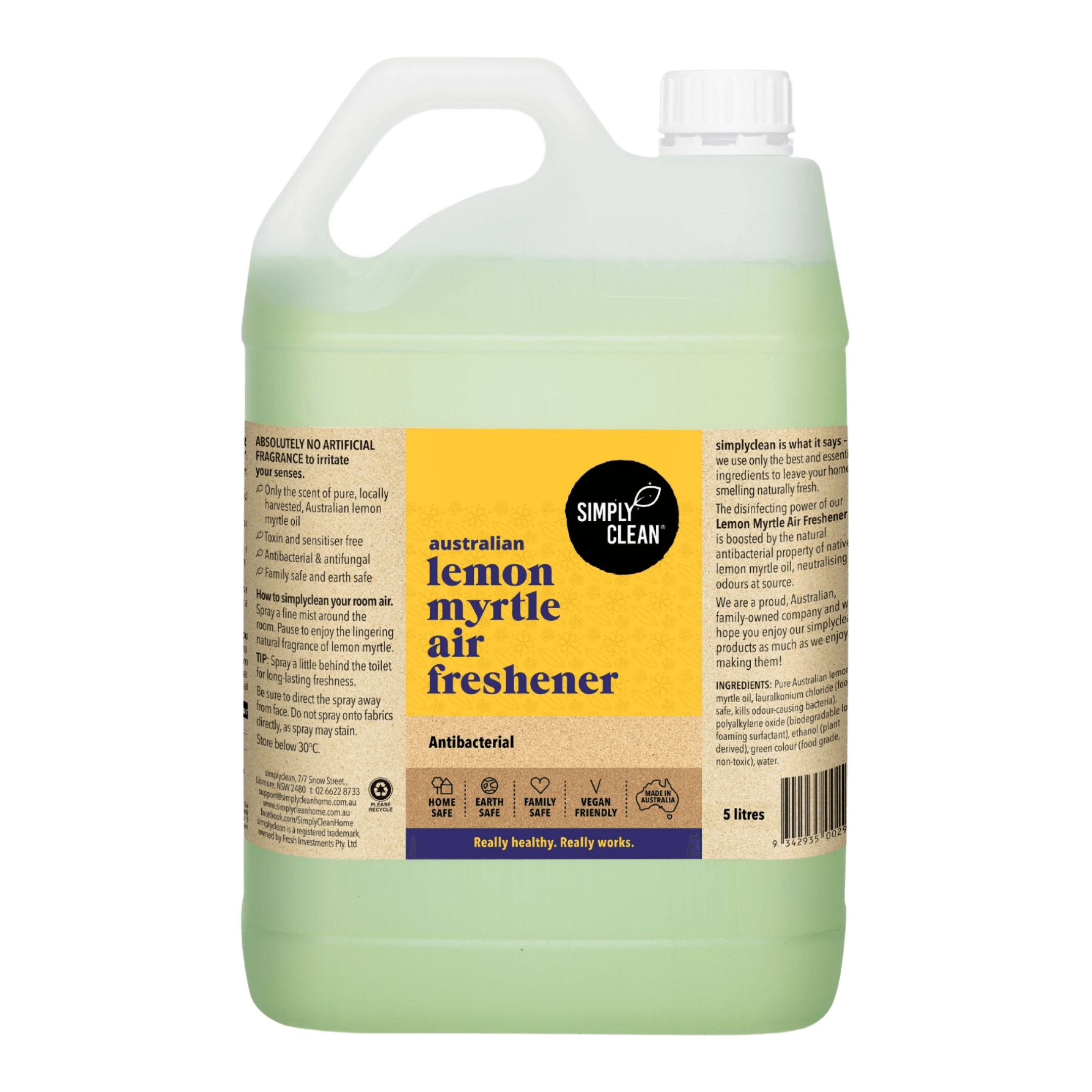 Lemon Myrtle Air Freshener - 500ml refill.