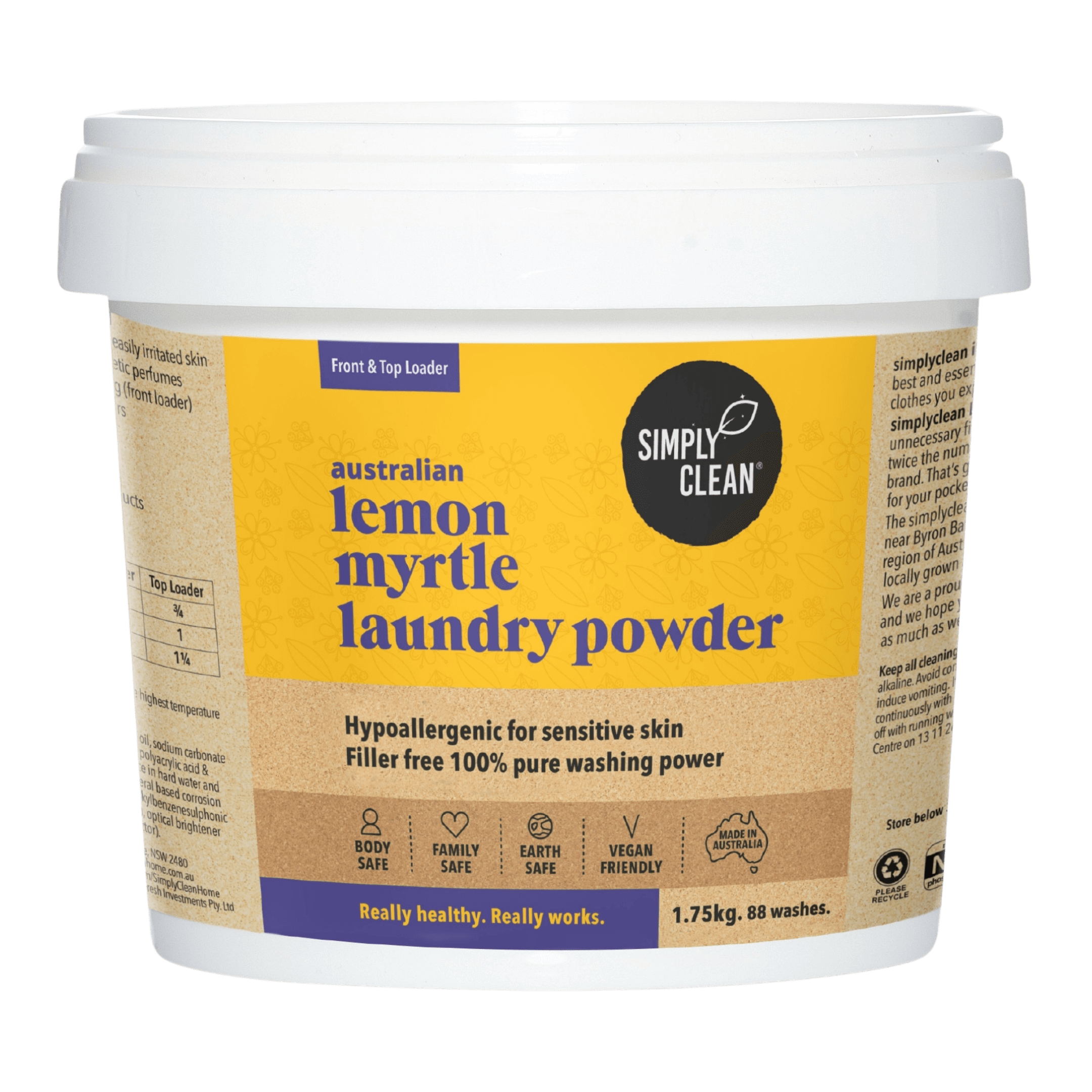 Lemon Myrtle Laundry Powder - 15kg Bulk BOX  = 750 washes