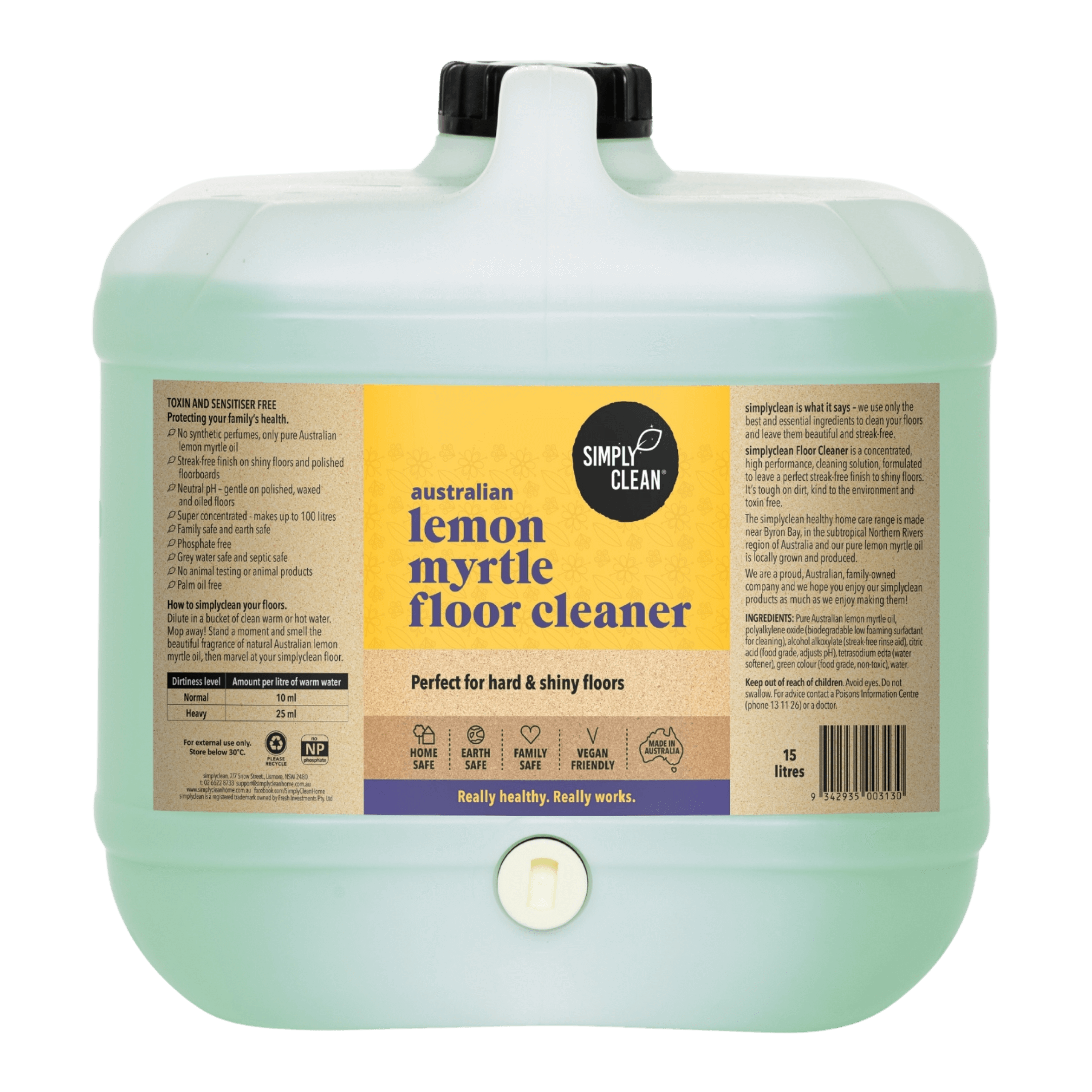 Lemon Myrtle Floor Cleaner Concentrate - 1 Litre.