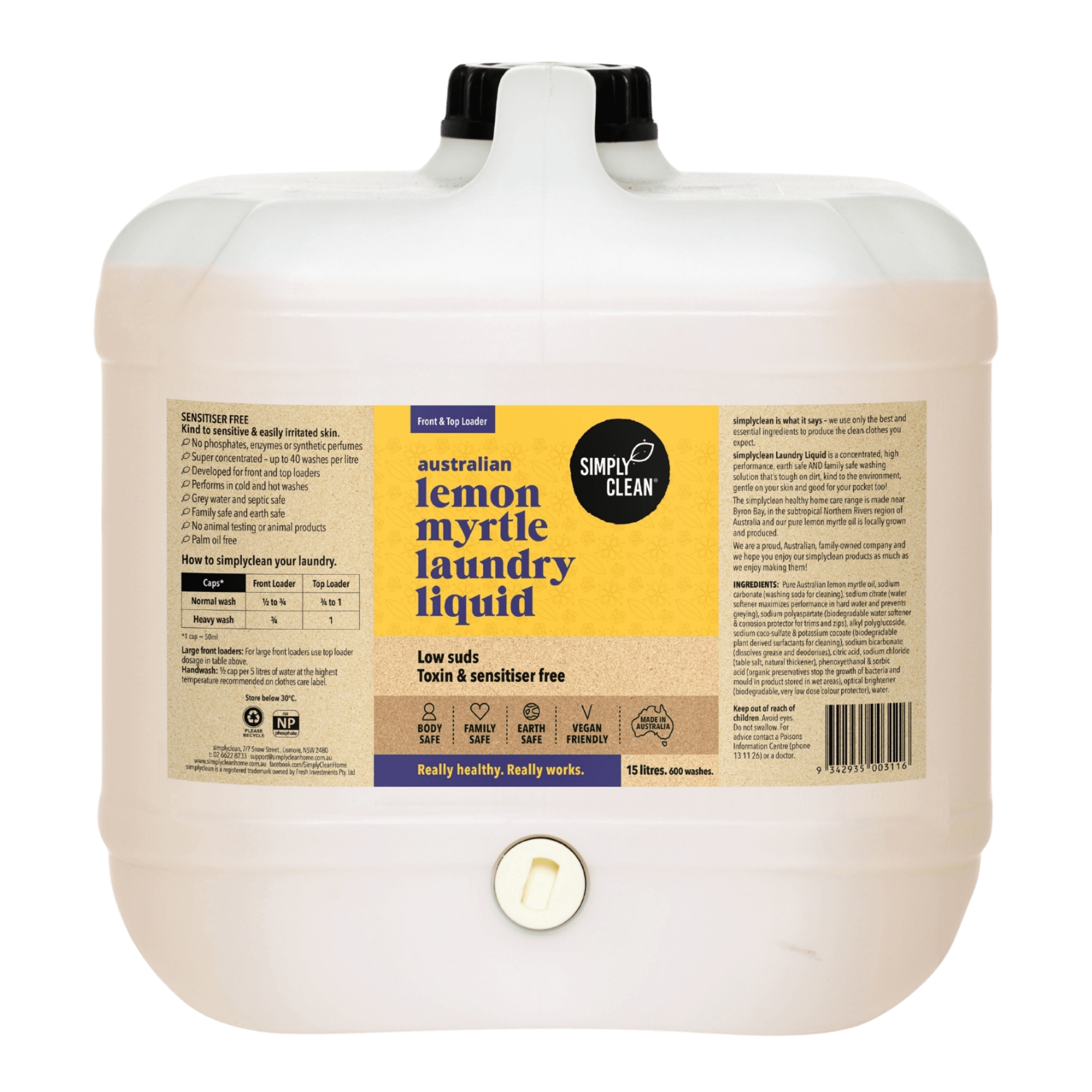 Lemon Myrtle Laundry Liquid - 1 Litre.