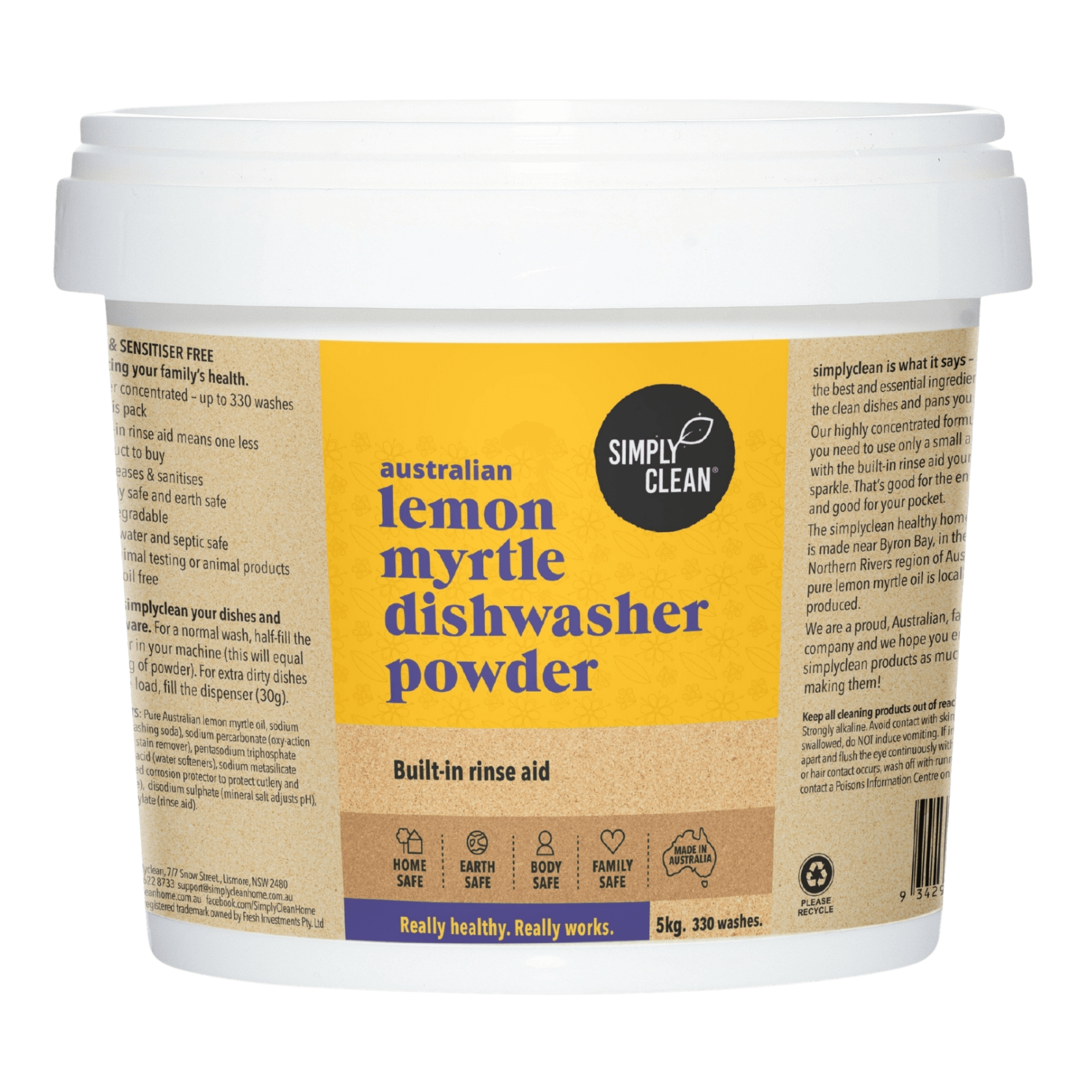 Lemon Myrtle Dishwasher Powder - 1kg