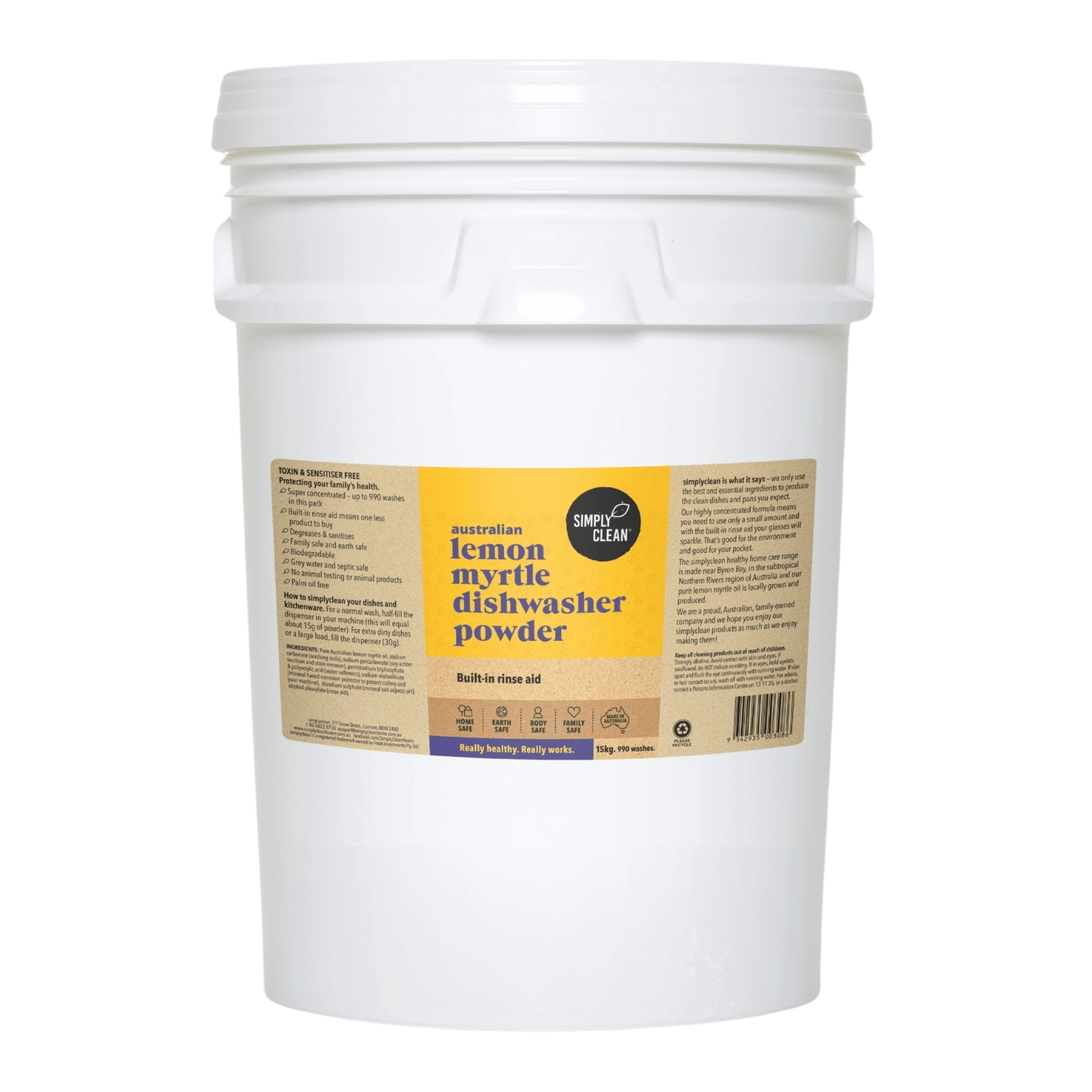 Lemon Myrtle Dishwasher Powder - 1kg.