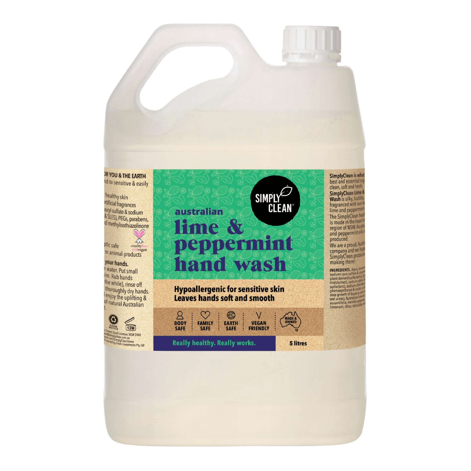 Lime & Peppermint Hand Wash 1 Litre Refill.