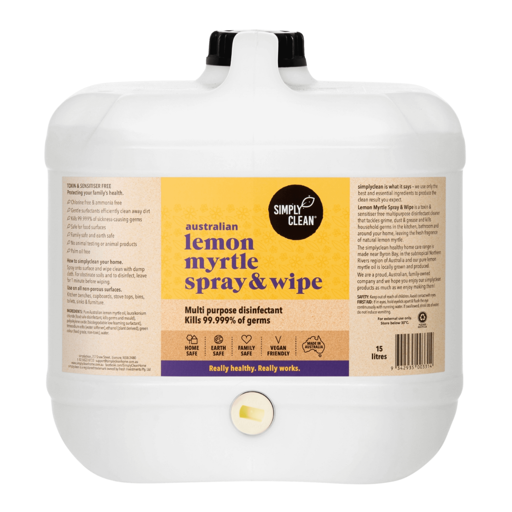 Lemon Myrtle Spray & Wipe - 500ml